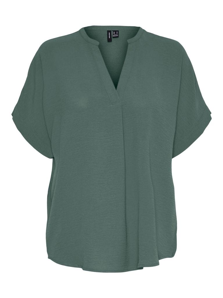 Vero Moda T-shirt Vminge Ss Top Wvn Ga 10293705 Dark Forest Dames Maat - XL