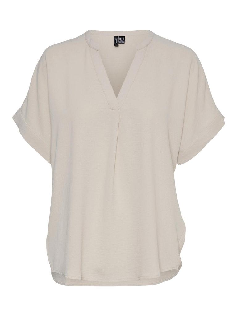 Vero Moda T-shirt Vminge Ss Top Wvn Ga 10293705 Pumice Stone Dames Maat - XL