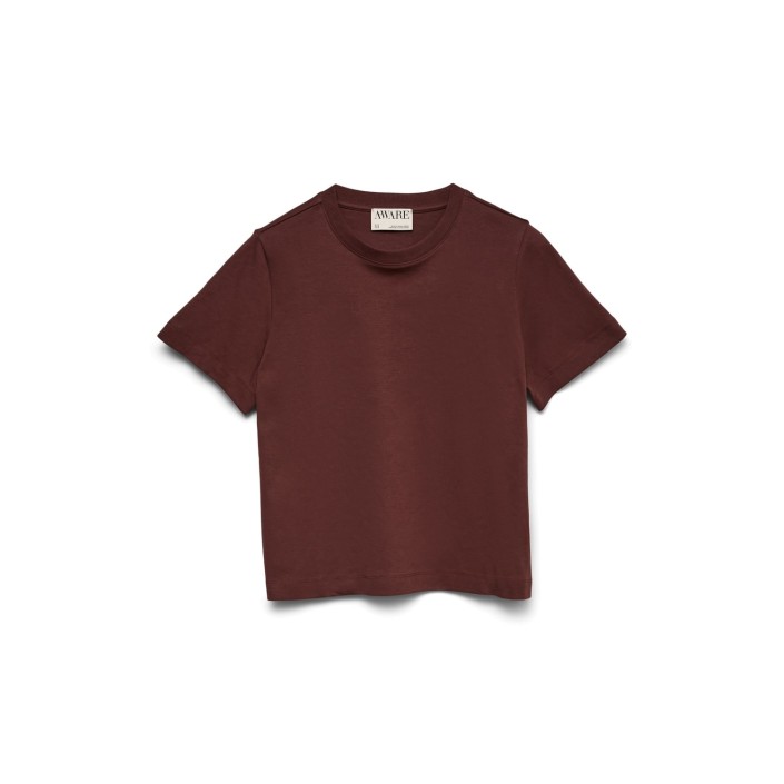 Vero Moda Aware AWNAIMA SS O-NECK T-SHIRT NOOS Bitter Chocolate | Freewear AWNAIMA SS O-NECK T-SHIRT NOOS - www.freewear.nl - Freewear