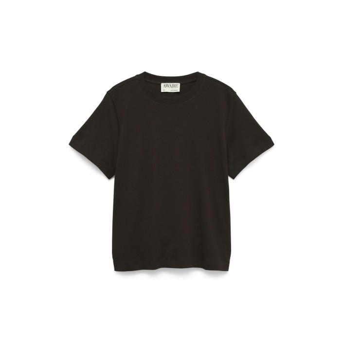 Vero Moda Aware AWNAIMA SS O-NECK T-SHIRT NOOS Chocolate Torte | Freewear AWNAIMA SS O-NECK T-SHIRT NOOS - www.freewear.nl - Freewear