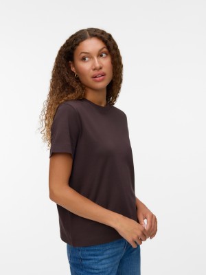 Vero Moda Aware AWNAIMA SS O-NECK T-SHIRT NOOS Chocolate Torte | Freewear AWNAIMA SS O-NECK T-SHIRT NOOS - www.freewear.nl - Freewear