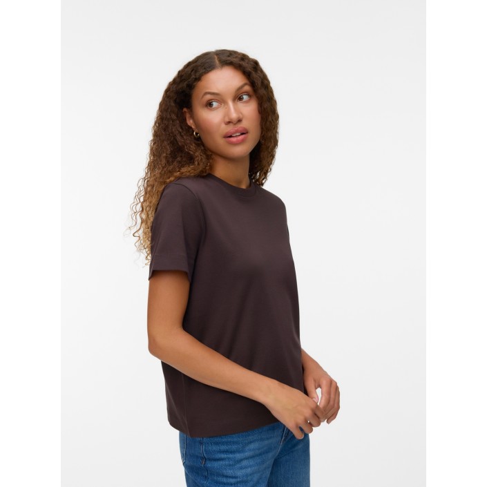 Vero Moda Aware AWNAIMA SS O-NECK T-SHIRT NOOS Chocolate Torte | Freewear AWNAIMA SS O-NECK T-SHIRT NOOS - www.freewear.nl - Freewear