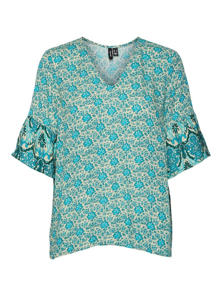 Vero Moda Blouse Vmbani 2/4 V-neck Top Wvn Exp 10295467 Boulder/green Bani Dames Maat - S