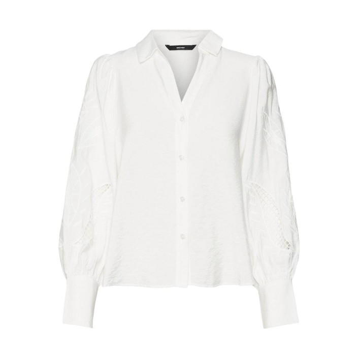 White SHIRT VMOSLA Freewear LS WVN | Snow Vero | Freewear Moda