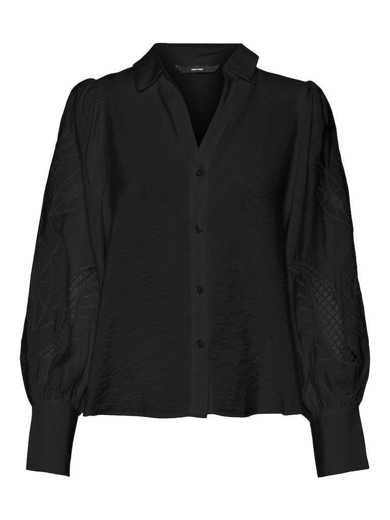 Vero Moda Blouse Vmosla Ls Shirt Wvn 10296529 Black Dames Maat - L