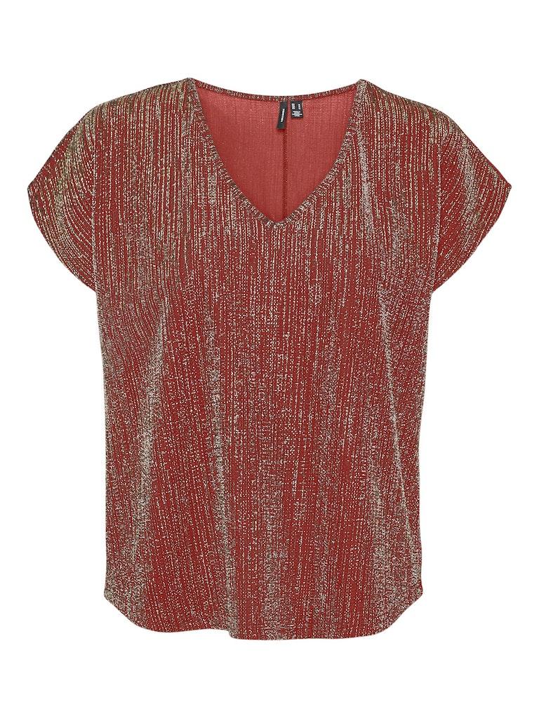 VERO MODA VMELMA S/S V-NECK TOP JRS BTQ Dames Top - Maat S