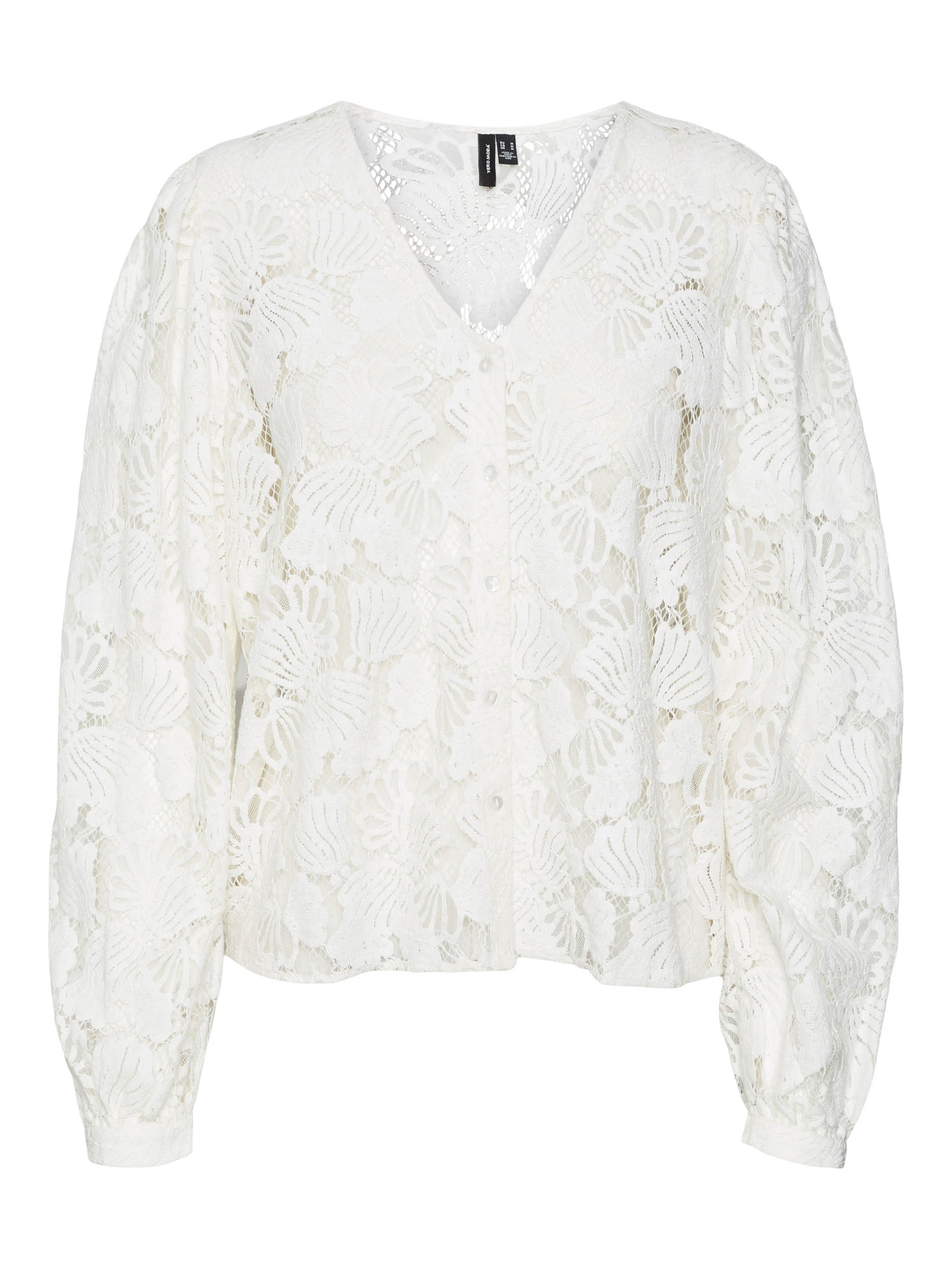 Vero Moda Blouse Vmgabena L/s Lace Shirt Wvn Btq 10299297 Cloud Dancer Dames Maat - M