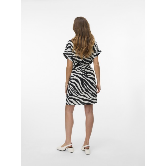 Vero Moda VMEASY JOY S/S SHIRT DRESS WVN GA Birch/Zebra | Freewear VMEASY JOY S/S SHIRT DRESS WVN GA - www.freewear.nl - Freewear