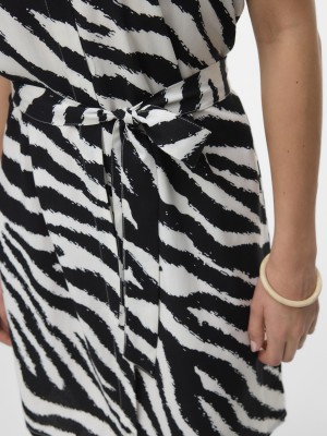 Vero Moda VMEASY JOY S/S SHIRT DRESS WVN GA Birch/Zebra | Freewear VMEASY JOY S/S SHIRT DRESS WVN GA - www.freewear.nl - Freewear
