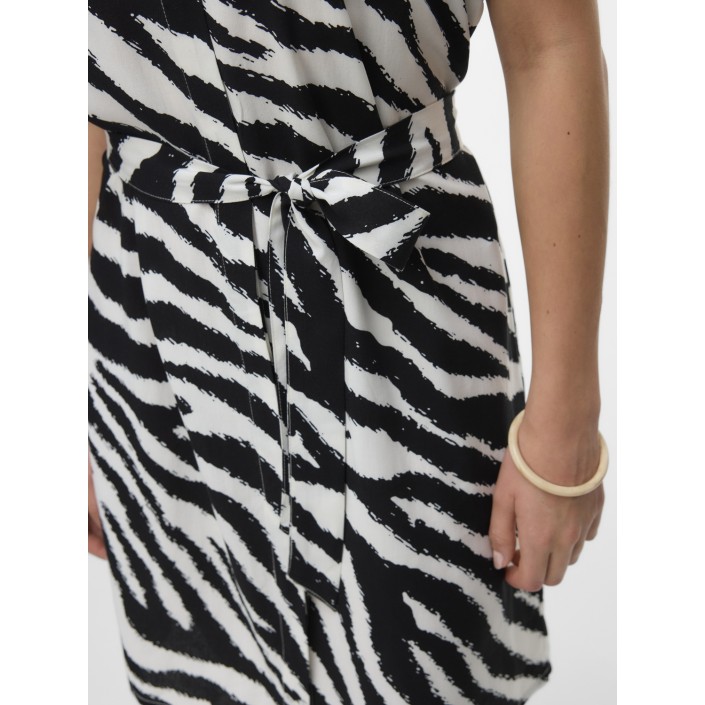 Vero Moda VMEASY JOY S/S SHIRT DRESS WVN GA Birch/Zebra | Freewear VMEASY JOY S/S SHIRT DRESS WVN GA - www.freewear.nl - Freewear