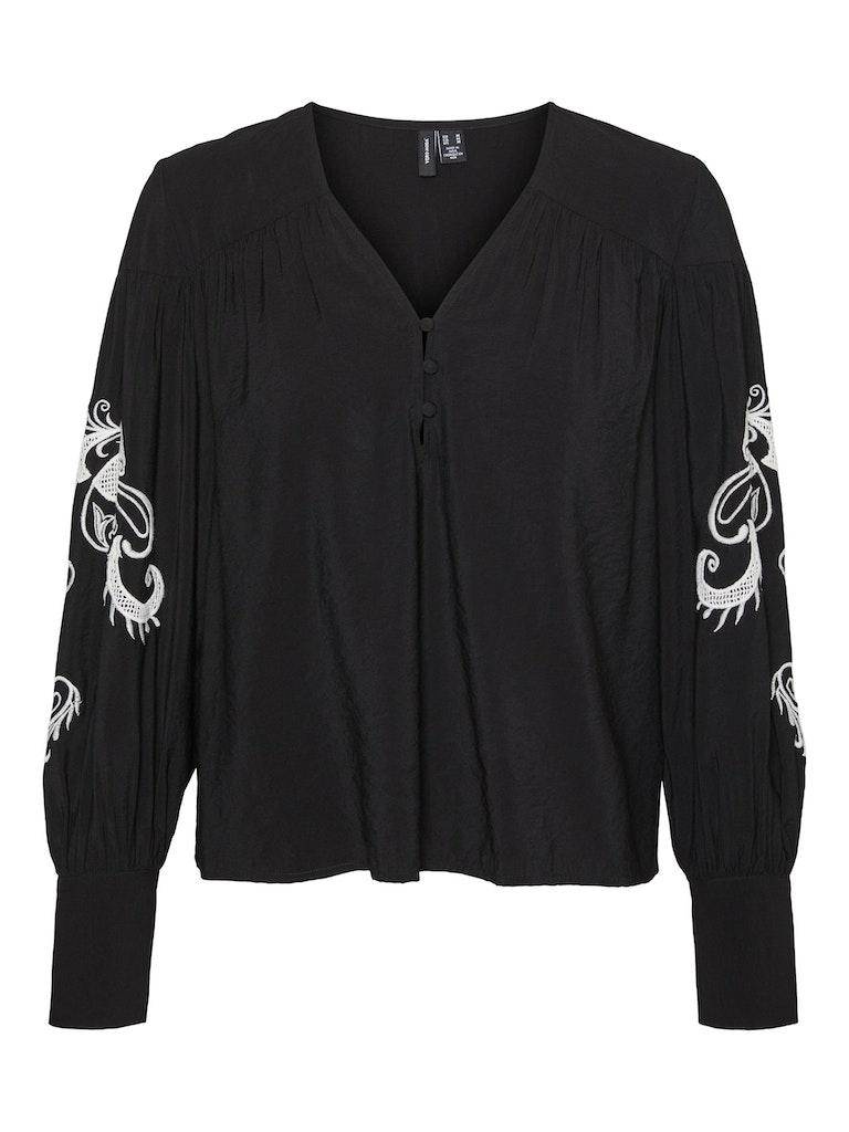 Vero Moda Vmcharlotte L/s V-neck Emb Top Wvn :