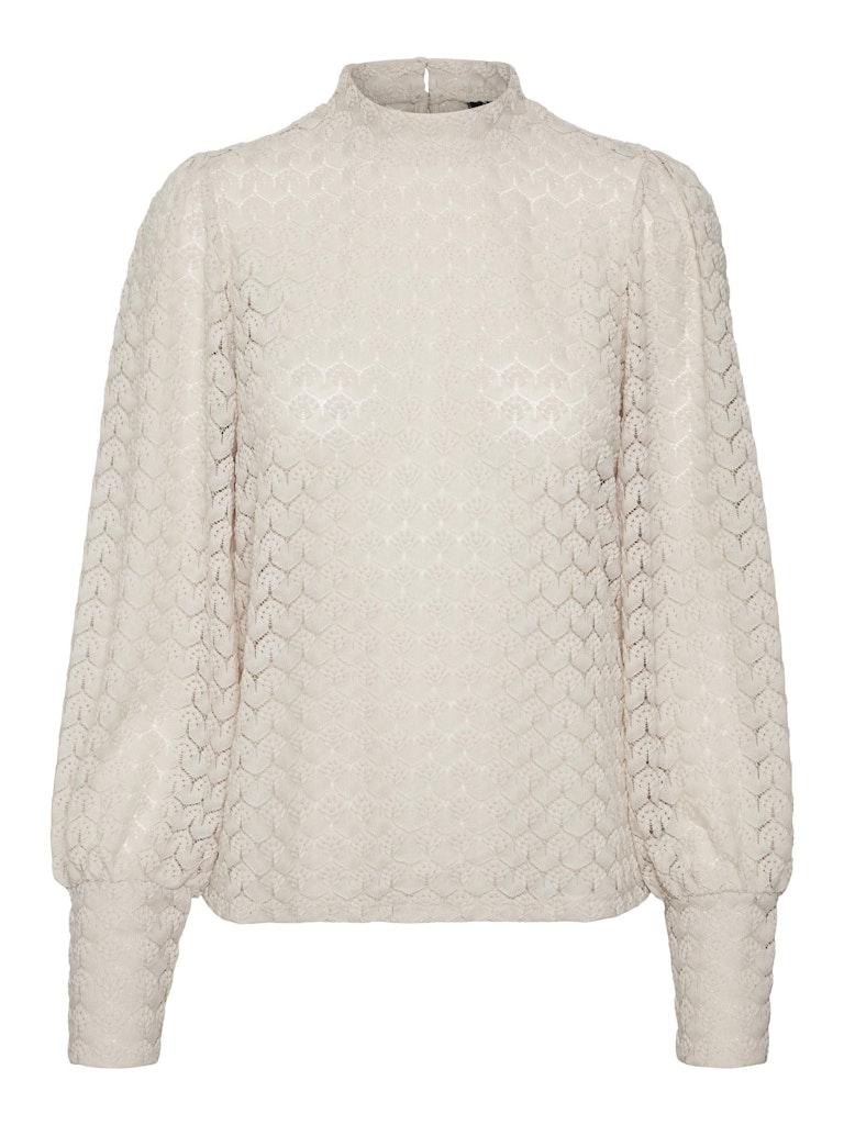 VERO MODA VMBECCA LS HIGH NECK LACE TOP JRS NOOS Dames Top - Maat XXL