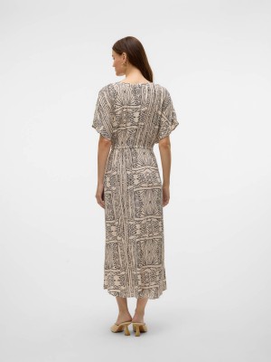 Vero Moda VMMENNY SS 7/8 KAFTAN WVN GA Oatmeal/Tenna | Freewear VMMENNY SS 7/8 KAFTAN WVN GA - www.freewear.nl - Freewear