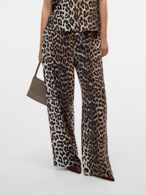 Vero Moda VMJOSIE HW WIDE PANT WVN GA Egret/Leo | Freewear VMJOSIE HW WIDE PANT WVN GA - www.freewear.nl - Freewear