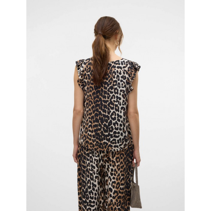 Vero Moda VMJOSIE HW WIDE PANT WVN GA Egret/Leo | Freewear VMJOSIE HW WIDE PANT WVN GA - www.freewear.nl - Freewear