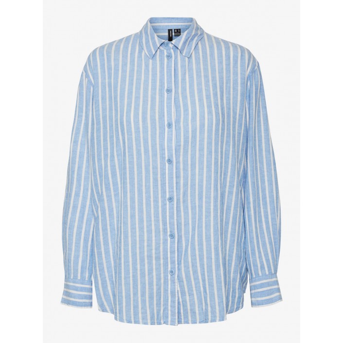 Vero Moda VMLINN LS SHIRT WVN NOOS Marina/Olga | Freewear VMLINN LS SHIRT WVN NOOS - www.freewear.nl - Freewear