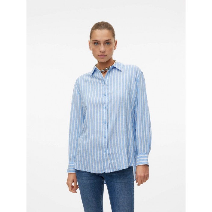 Vero Moda VMLINN LS SHIRT WVN NOOS Marina/Olga | Freewear VMLINN LS SHIRT WVN NOOS - www.freewear.nl - Freewear
