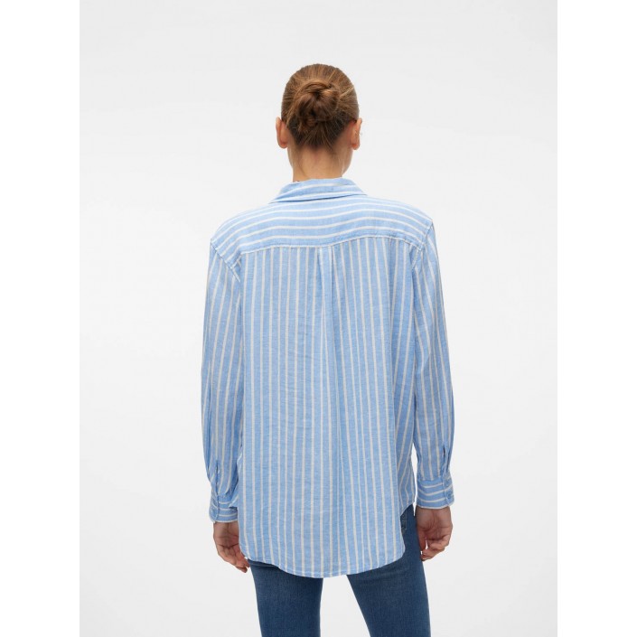 Vero Moda VMLINN LS SHIRT WVN NOOS Marina/Olga | Freewear VMLINN LS SHIRT WVN NOOS - www.freewear.nl - Freewear