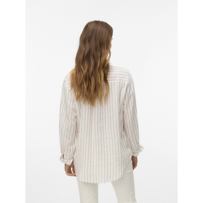 Vero Moda VMLINN LS SHIRT WVN NOOS Snow White/Olga Moon Rock | Freewear VMLINN LS SHIRT WVN NOOS - www.freewear.nl - Freewear