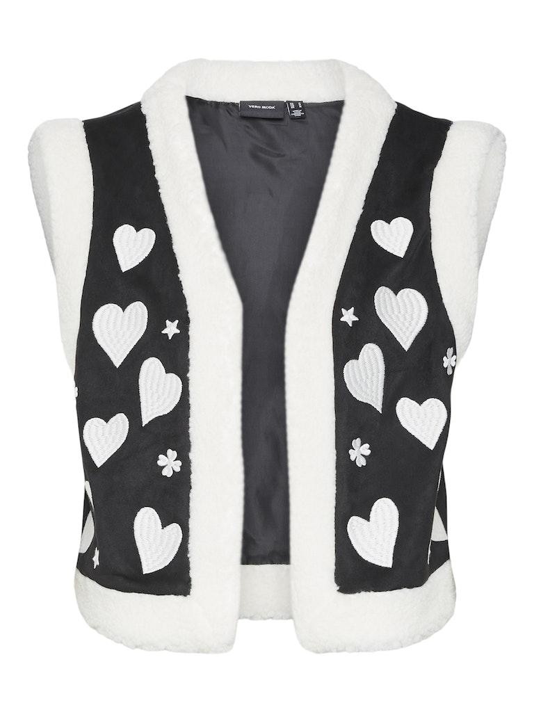 Vero Moda Vest Vmheart Vest 10307680 Black/white Hear Dames Maat - M