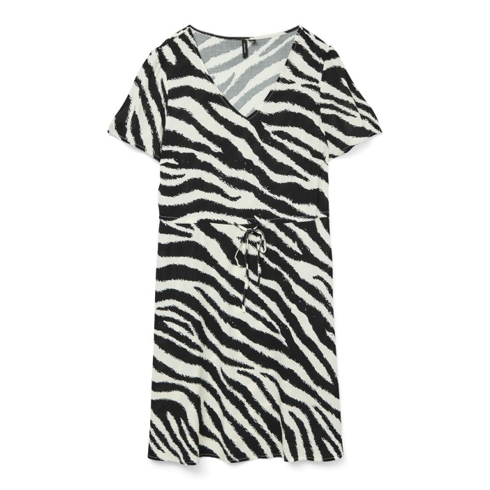 Vero Moda VMEASY JOY SS SHORT DRESS WVN GA Birch/Zebra | Freewear VMEASY JOY SS SHORT DRESS WVN GA - www.freewear.nl - Freewear