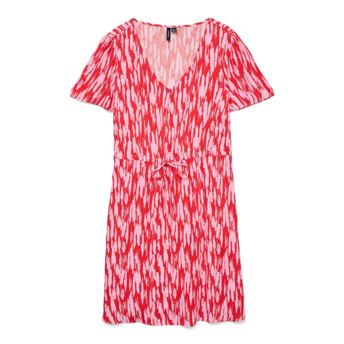 Vero Moda VMEASY JOY SS SHORT DRESS WVN GA Fiery Red/Bonbon josey | Freewear VMEASY JOY SS SHORT DRESS WVN GA - www.freewear.nl - Freewear