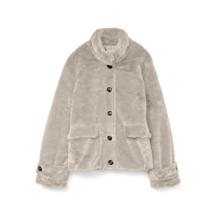 Vero Moda VMSONJAEVA SHORT JACKET GA BOO Oatmeal | Freewear VMSONJAEVA SHORT JACKET GA BOO - www.freewear.nl - Freewear