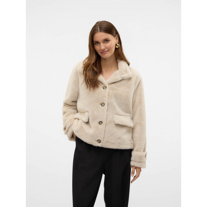 Vero Moda VMSONJAEVA SHORT JACKET GA BOO Oatmeal | Freewear VMSONJAEVA SHORT JACKET GA BOO - www.freewear.nl - Freewear