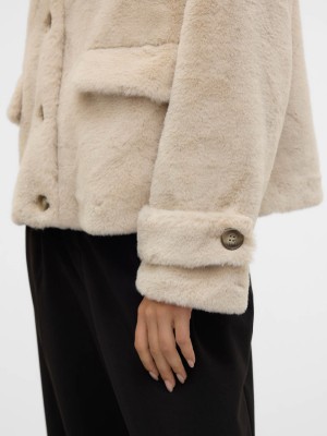 Vero Moda VMSONJAEVA SHORT JACKET GA BOO Oatmeal | Freewear VMSONJAEVA SHORT JACKET GA BOO - www.freewear.nl - Freewear