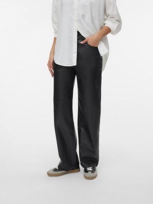 Vero Moda VMTESSA HR WIDE PL PANTS NOOS Black | Freewear VMTESSA HR WIDE PL PANTS NOOS - www.freewear.nl - Freewear
