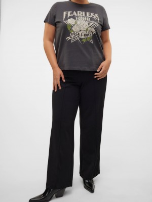 Vero Moda curve VMCBECKY HW WIDE PULL ON PANT NOOS : Black | Freewear VMCBECKY HW WIDE PULL ON PANT NOOS : - www.freewear.nl - Freewear