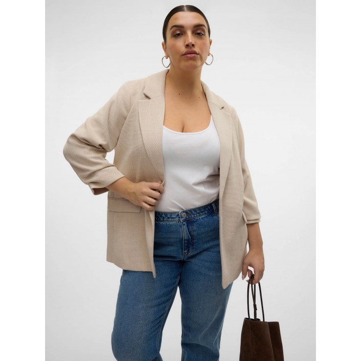 Vero Moda VMCFRIDA LS REGULAR BLAZER CUR Oatmeal/MELANGE | Freewear VMCFRIDA LS REGULAR BLAZER CUR - www.freewear.nl - Freewear