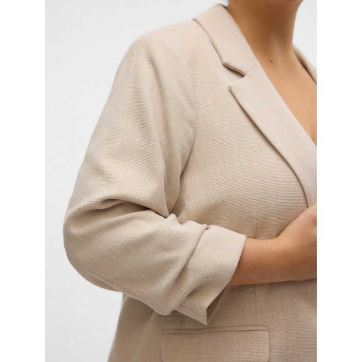 Vero Moda VMCFRIDA LS REGULAR BLAZER CUR Oatmeal/MELANGE | Freewear VMCFRIDA LS REGULAR BLAZER CUR - www.freewear.nl - Freewear