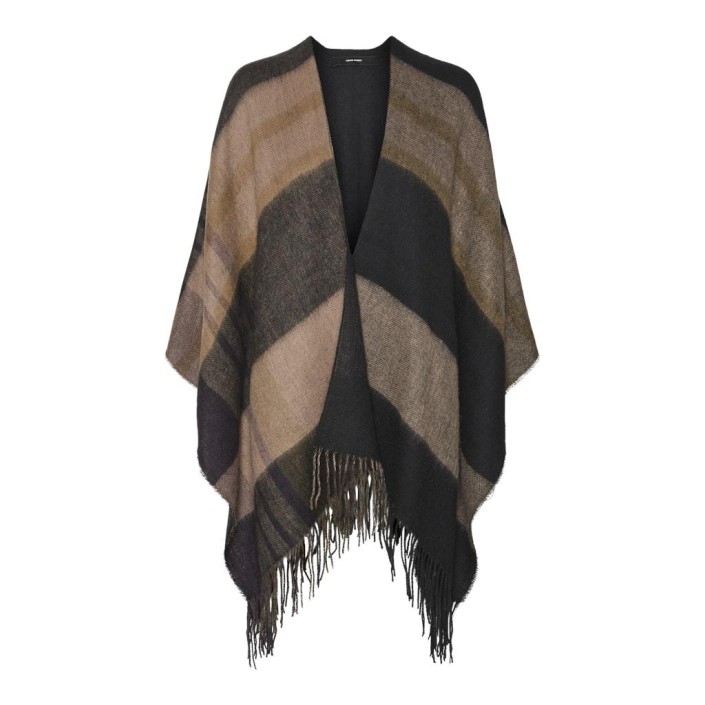 Vero Moda VMKIRA PONCHO GA Black/PLUM PERFECT/BROWN L/KANGA | Freewear VMKIRA PONCHO GA - www.freewear.nl - Freewear