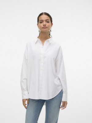 Vero Moda VMFANNI LS SHIRT WVN GA NOOS Bright White | Freewear VMFANNI LS SHIRT WVN GA NOOS - www.freewear.nl - Freewear