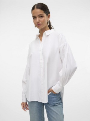 Vero Moda VMFANNI LS SHIRT WVN GA NOOS Bright White | Freewear VMFANNI LS SHIRT WVN GA NOOS - www.freewear.nl - Freewear