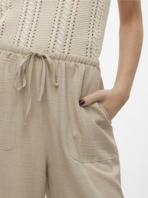 Vero Moda VMMELANEY HW LOOSE PANT WVN GA NOOS Overcast/Melange | Freewear VMMELANEY HW LOOSE PANT WVN GA NOOS - www.freewear.nl - Freewear