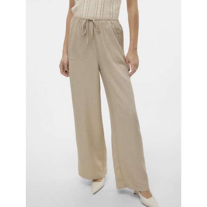 Vero Moda VMMELANEY HW LOOSE PANT WVN GA NOOS Overcast/Melange | Freewear VMMELANEY HW LOOSE PANT WVN GA NOOS - www.freewear.nl - Freewear