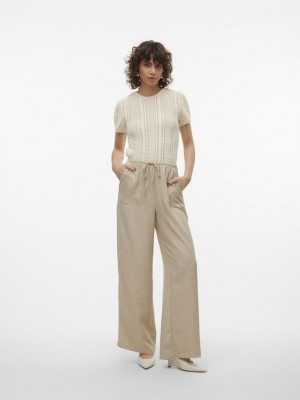 Vero Moda VMMELANEY HW LOOSE PANT WVN GA NOOS Overcast/Melange | Freewear VMMELANEY HW LOOSE PANT WVN GA NOOS - www.freewear.nl - Freewear