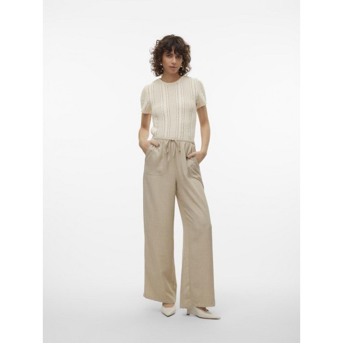 Vero Moda VMMELANEY HW LOOSE PANT WVN GA NOOS Overcast/Melange | Freewear VMMELANEY HW LOOSE PANT WVN GA NOOS - www.freewear.nl - Freewear