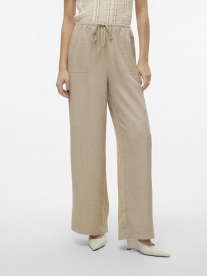 Vero Moda VMMELANEY HW LOOSE PANT WVN GA NOOS Overcast/Melange | Freewear VMMELANEY HW LOOSE PANT WVN GA NOOS - www.freewear.nl - Freewear