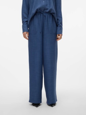 Vero Moda VMMELANEY HW LOOSE PANT WVN GA NOOS Dark Denim/Melange | Freewear VMMELANEY HW LOOSE PANT WVN GA NOOS - www.freewear.nl - Freewear