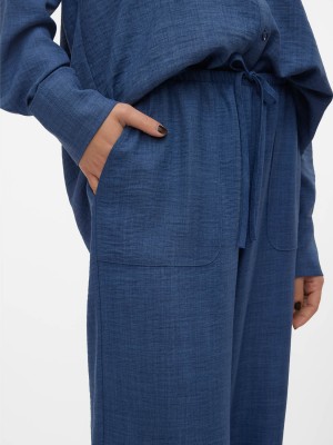 Vero Moda VMMELANEY HW LOOSE PANT WVN GA NOOS Dark Denim/Melange | Freewear VMMELANEY HW LOOSE PANT WVN GA NOOS - www.freewear.nl - Freewear