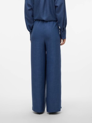 Vero Moda VMMELANEY HW LOOSE PANT WVN GA NOOS Dark Denim/Melange | Freewear VMMELANEY HW LOOSE PANT WVN GA NOOS - www.freewear.nl - Freewear
