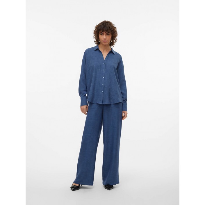 Vero Moda VMMELANEY HW LOOSE PANT WVN GA NOOS Dark Denim/Melange | Freewear VMMELANEY HW LOOSE PANT WVN GA NOOS - www.freewear.nl - Freewear