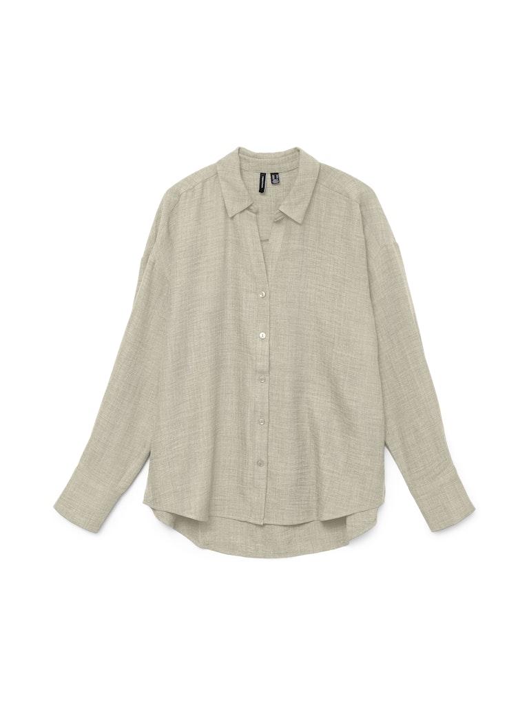 Vero Moda Blouse Vmmelaney Queeny Ls Shirt Wvn Noos 10316389 Overcast/melange Dames Maat - L
