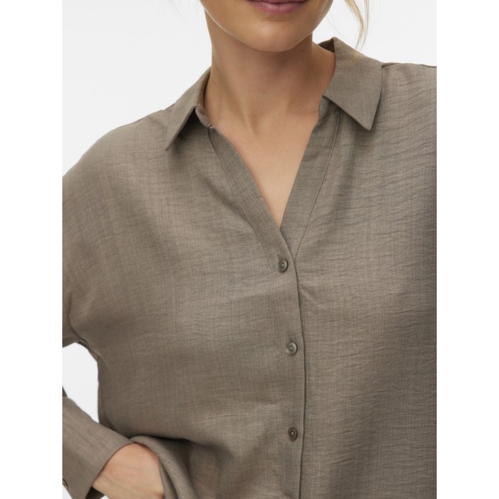 Vero Moda VMMELANEY QUEENY LS SHIRT WVN NOOS Brindle | Freewear VMMELANEY QUEENY LS SHIRT WVN NOOS - www.freewear.nl - Freewear