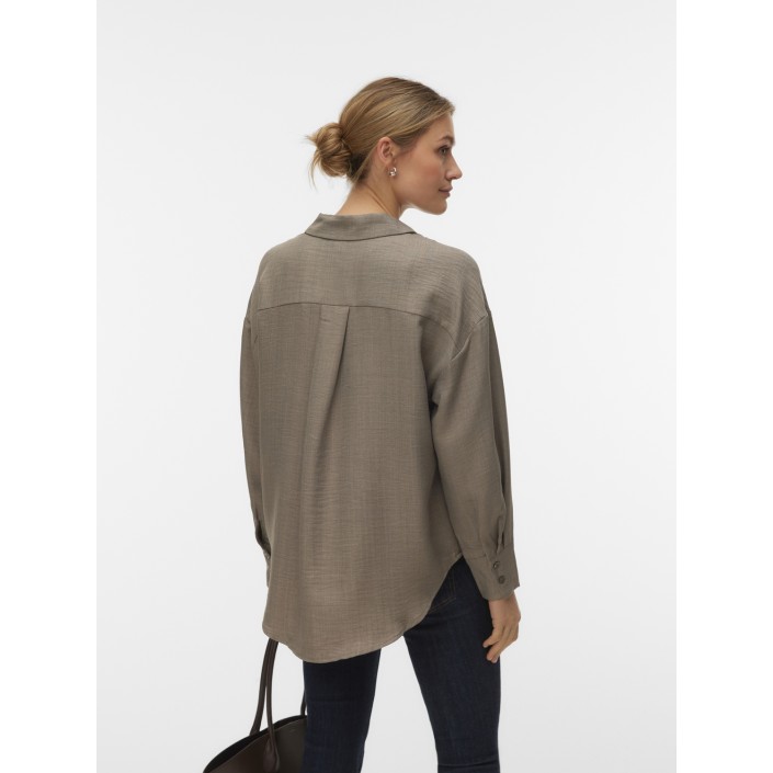 Vero Moda VMMELANEY QUEENY LS SHIRT WVN NOOS Brindle | Freewear VMMELANEY QUEENY LS SHIRT WVN NOOS - www.freewear.nl - Freewear
