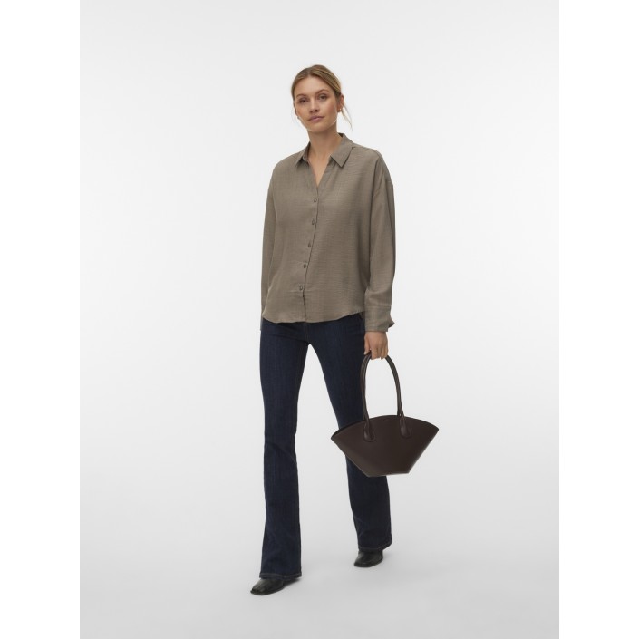 Vero Moda VMMELANEY QUEENY LS SHIRT WVN NOOS Brindle | Freewear VMMELANEY QUEENY LS SHIRT WVN NOOS - www.freewear.nl - Freewear