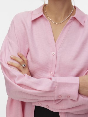 Vero Moda VMMELANEY QUEENY LS SHIRT WVN NOOS Prism Pink | Freewear VMMELANEY QUEENY LS SHIRT WVN NOOS - www.freewear.nl - Freewear